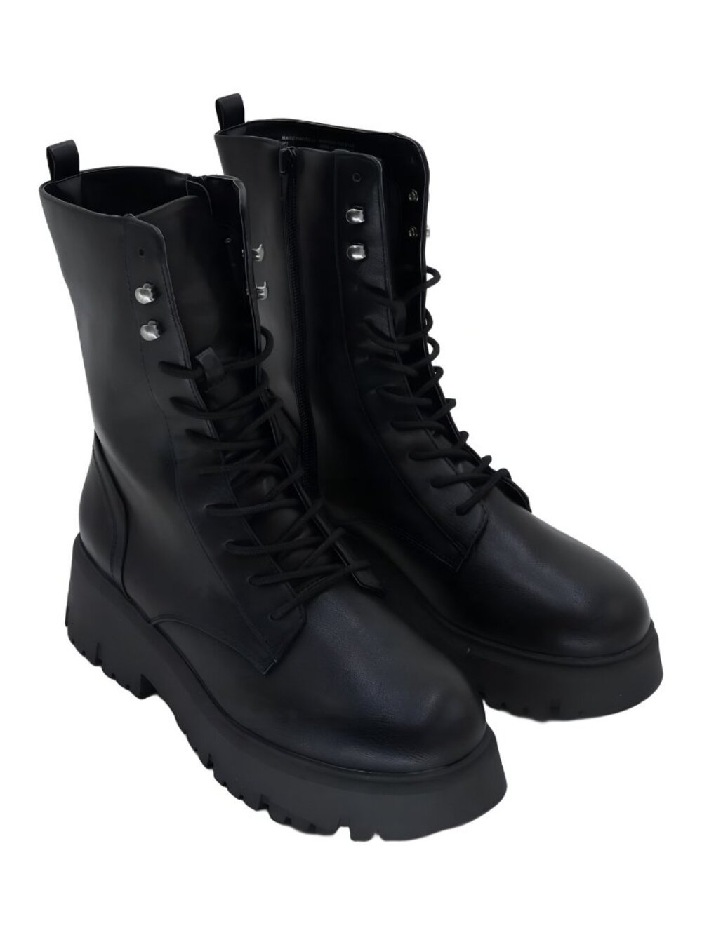 Madden Girl Maisey Lace-Up Combat Booties Black Chunky Sole US 9M - Picture 4 of 6
